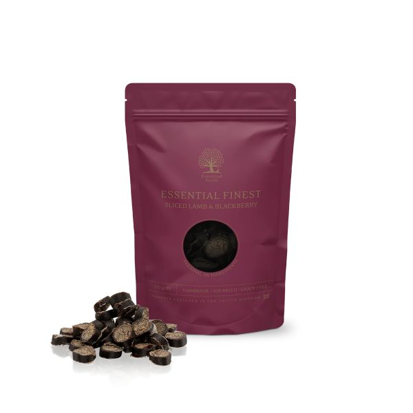 Essential Foods Finest Sliced Lamb & Blackberry Essential Foods Finest Sliced Lamb & Blackberry är hundgodis