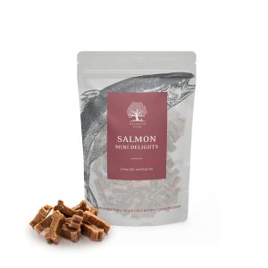 Essential Foods Salmon Mini Delights är hundgodis gjort av lax